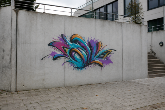 Graffitientfernung – VORHER Wand mit Graffiti vor professioneller Graffitientfernung